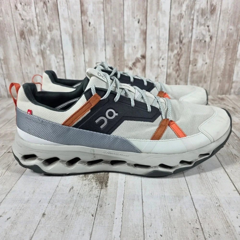 On Cloudhorizon Mens 14 Running Shoes White Black Orange 3ME10032306